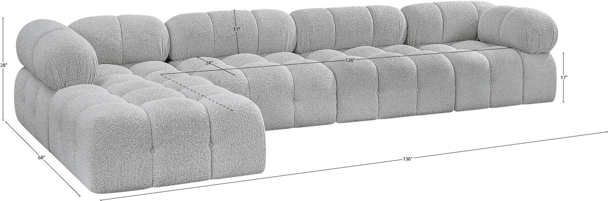 Ames - 5 Piece Fabric Modular Sectional