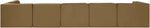 Rummi - Velvet Performance Fabric Upholstered 6 Piece Modular Sectional, L-Shaped (Right)