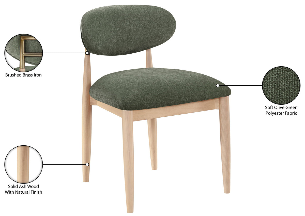 Riccio - Fabric Dining Side Chair (Set of 2) - Natural Frame