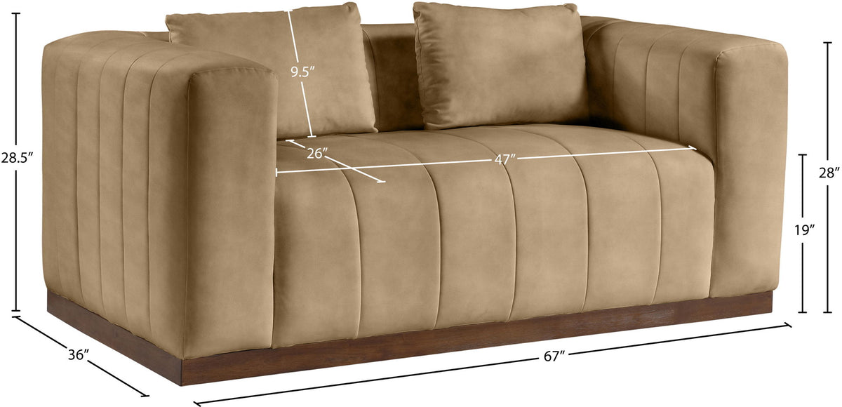 Mallina - Loveseat - Tan