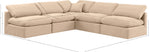 Indulge - Velvet 5 Piece Modular Corner Armless Sectional