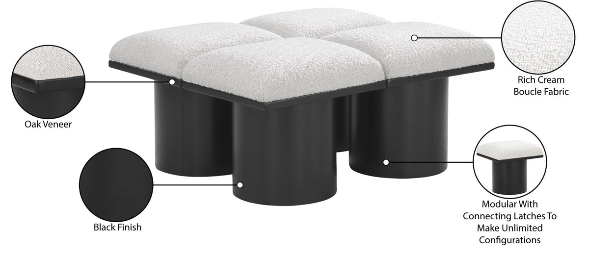 Pavilion - 4 Piece Modular Bench With Black Base