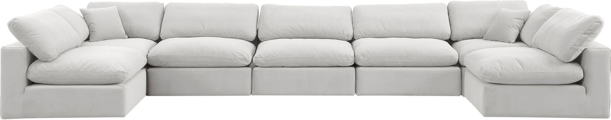Comfy - 7 Piece Velvet Modular Armless Sectional