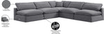 Comfy - 5 Piece Velvet Modular Corner Armless Sectional
