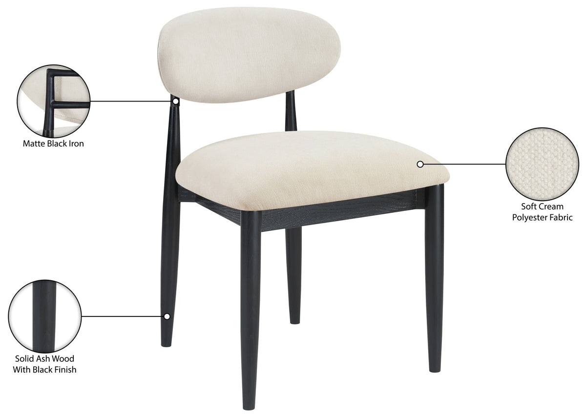 Riccio - Fabric Dining Side Chair (Set of 2) - Black Frame