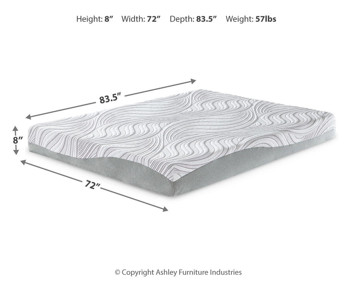 8 Inch Memory Foam - California King Mattress - White