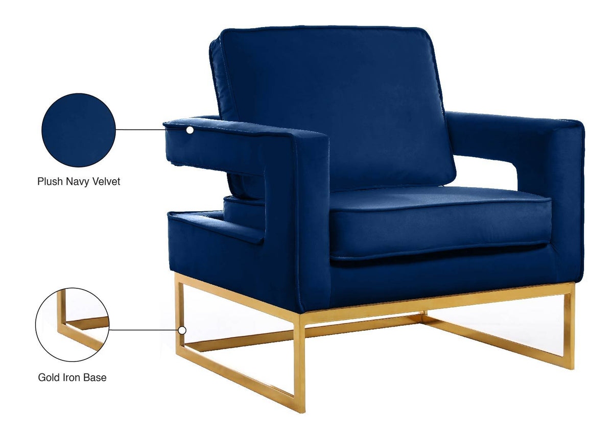 Noah - Accent Chair with Gold Legs