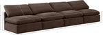 Indulge - Velvet 4 Seat Modular Armless Sofa