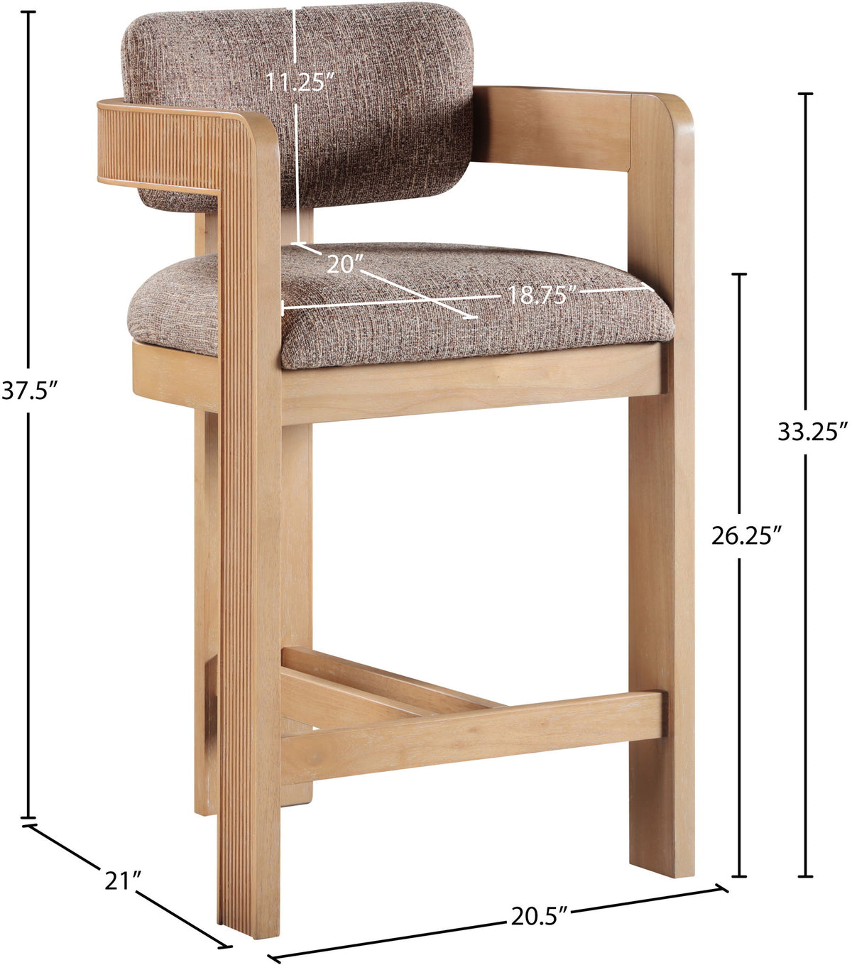 Sacha - Linen Stool With Natural Base