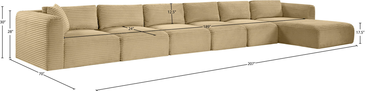 Shaggy - 6 Piece Modular Sectional With Chaise