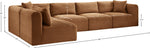 Shaggy - Fabric 5 Piece Modular Sectional