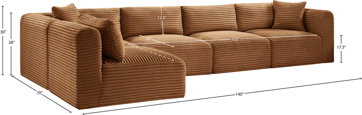 Shaggy - Fabric 5 Piece Modular Sectional