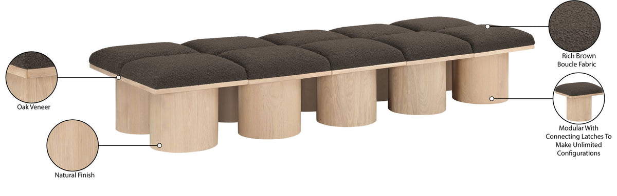 Pavilion - 10 Piece Modular Bench With Natural Base