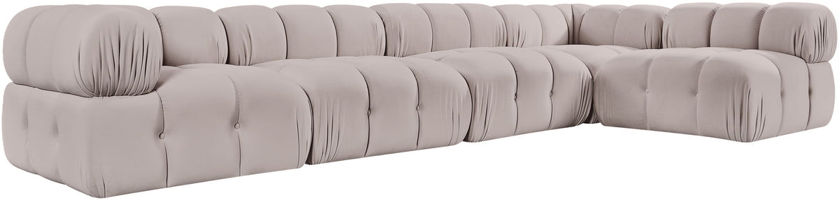 Orin - Velvet 5 Piece Modular Sectional