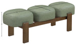 Woodcrest - Vegan Leather Upholstered Bench - Painted Brown Walnut Base