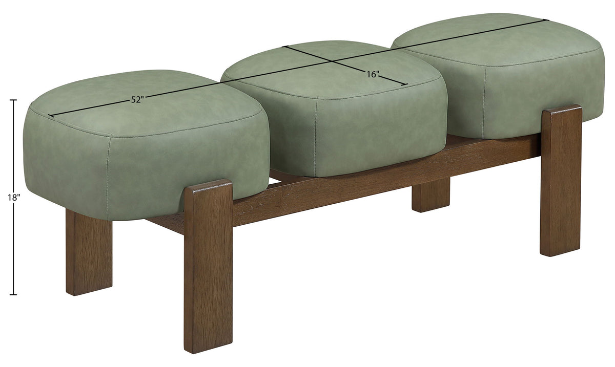 Woodcrest - Vegan Leather Upholstered Bench - Painted Brown Walnut Base