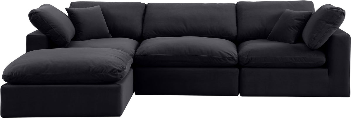 Comfy - 4 Piece Velvet Modular Sectional With Chaise