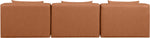 Cube - Modular 3 Piece Armless Sofa - Cognac