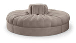 Rummi - Round Velvet Performance Fabric Upholstered 4 Piece Modular Sofa