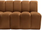 Arc - Velvet 2 Pieces Modular Sofa - Saddle