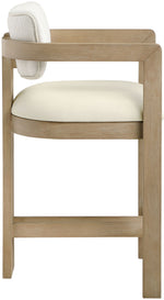 Ravina - Upholstered Counter Stool With Stained Natural Base