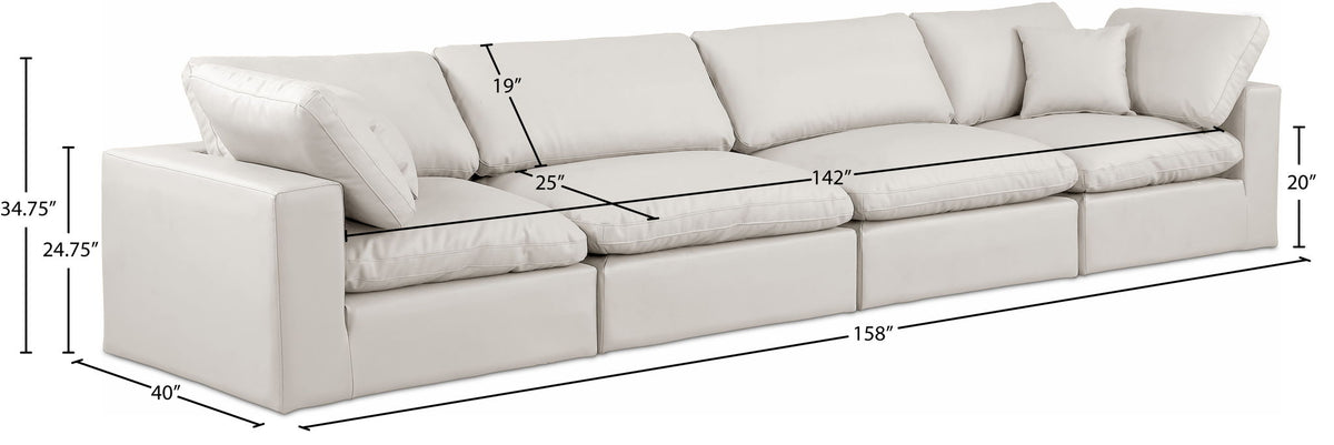 Comfy - Faux Leather Modular Sofa 4 Seats