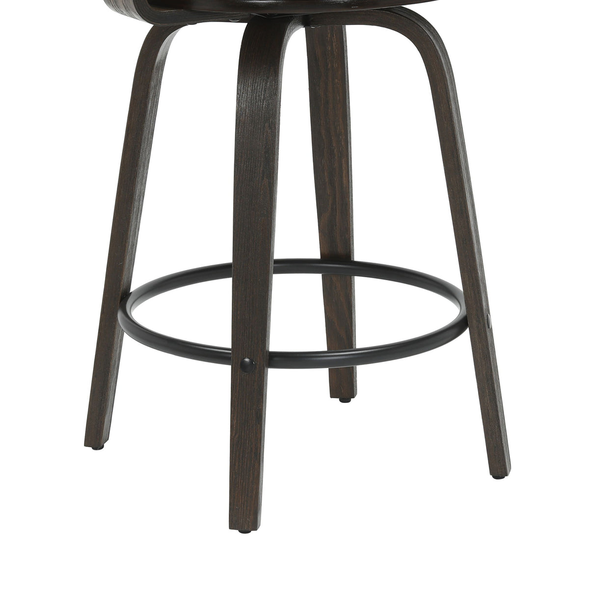 Daxton - Swivel Counter Height Round Back Wood Bar Stool With Faux Leather Seat