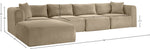 Shaggy - Fabric 5 Piece Modular Sectional With Ottoman