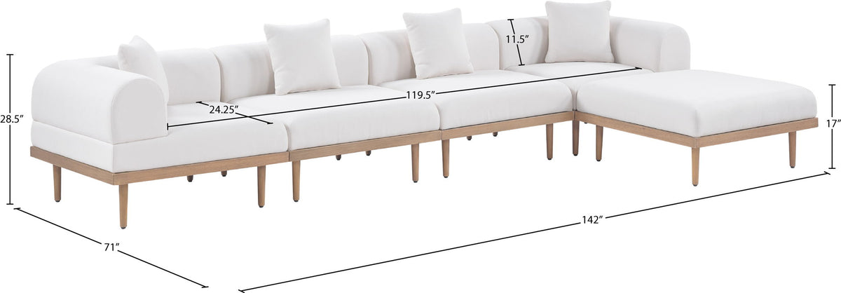 Laguna - 5 Piece 106.5" Upholstered Outdoor Patio Modular Sectional