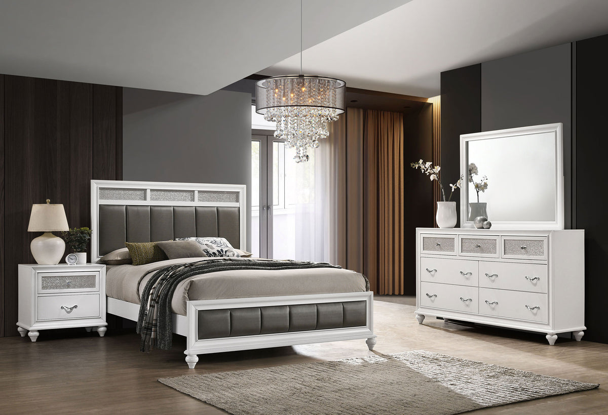 Barzini 4-piece California King Bedroom Set White