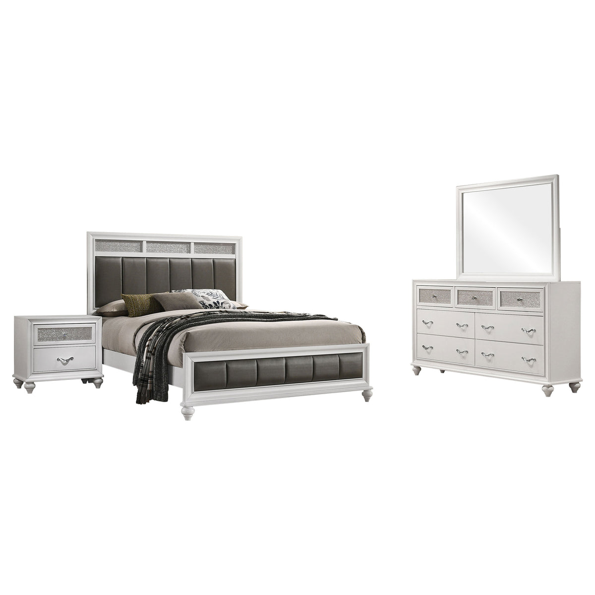 Barzini 4-piece Queen Bedroom Set White