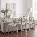 Celina - 72" Rectangle Tempered Glass Console Table - Shiny Nickel