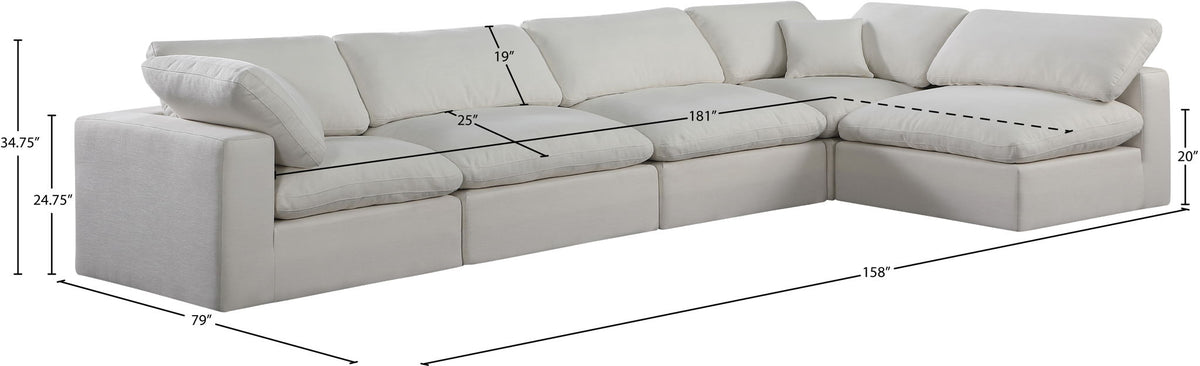 Comfy - 5 Piece Linen Modular Sectional