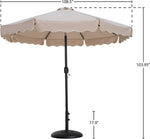Amalfi - Patio Umbrella - Black Base / Black Pole