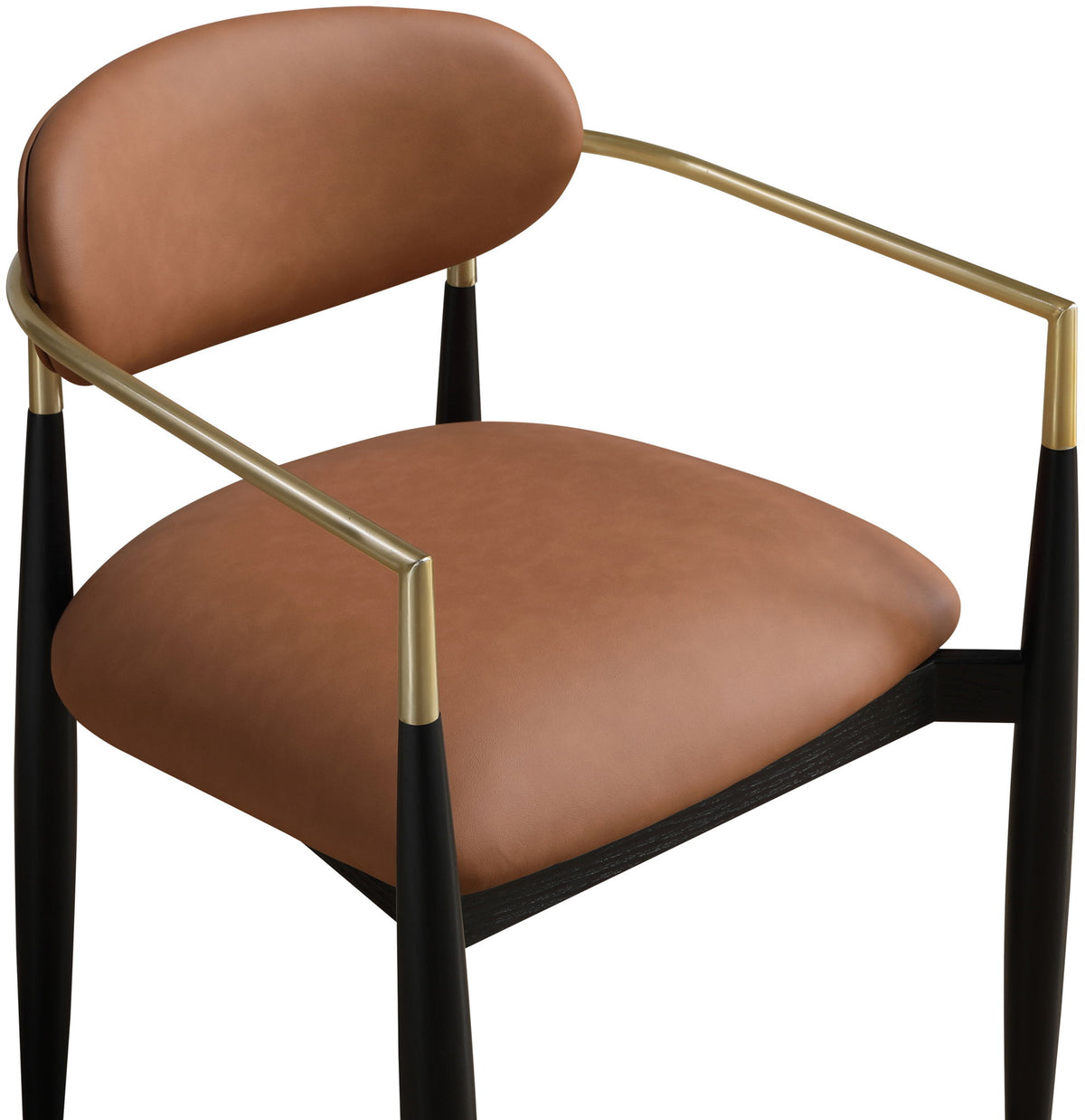 Riccio - Faux Leather Dining Arm Chair (Set of 2) - Black And Gold Frame