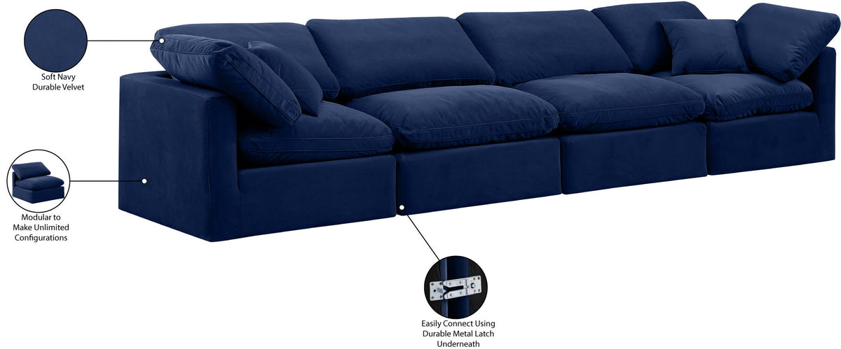 Indulge - Velvet 4 Seat Modular Sofa
