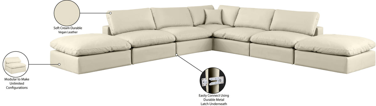 Comfy - 7 Piece Faux Leather Modular Corner Sectional
