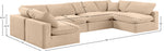 Comfy - 6 Piece Velvet Modular Armless Sectional