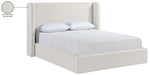Kendall - Linen Textured Fabric Upholstered Bed - Cream