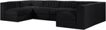 Rummi - Armless Velvet Performance Fabric Upholstered 6 Piece Modular Sectional