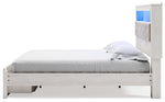 Altyra - King Upholstered Bookcase Bed With Storage - White