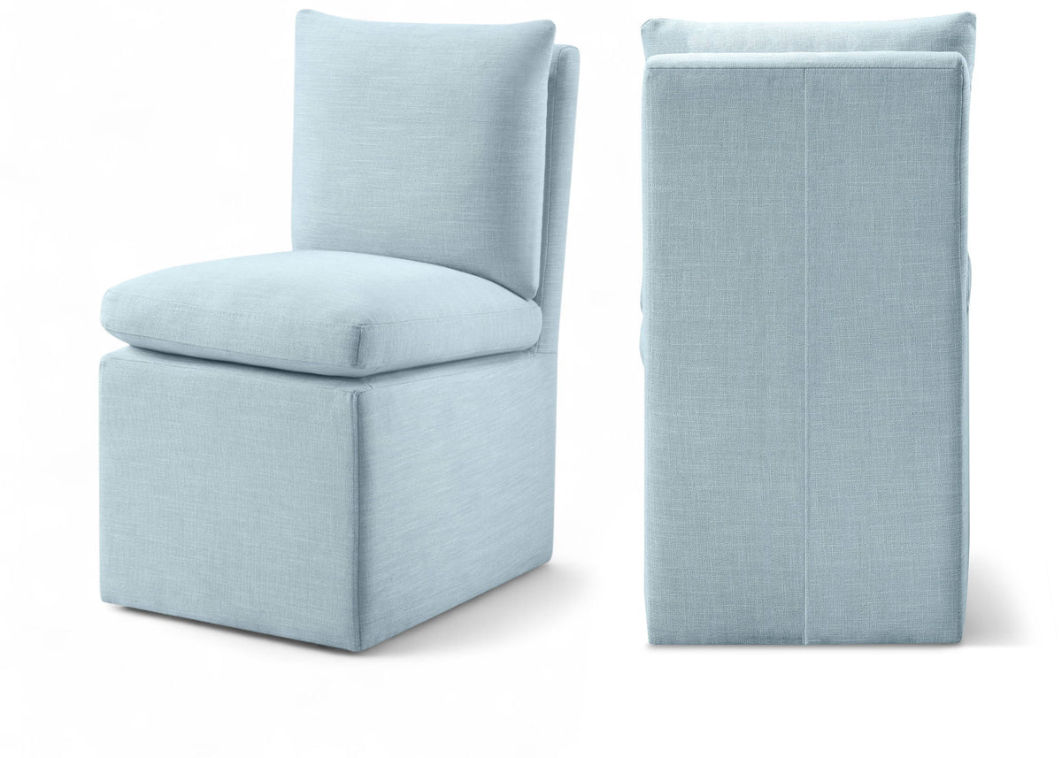 Nelori - Linen Textured Performance Fabric Upholstered Dining Chair (Set of 2)