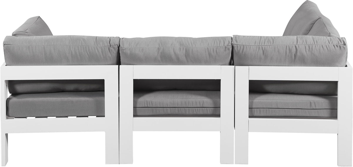 Nizuc - Outdoor Patio 4 Piece Modular Sectional With White Frame