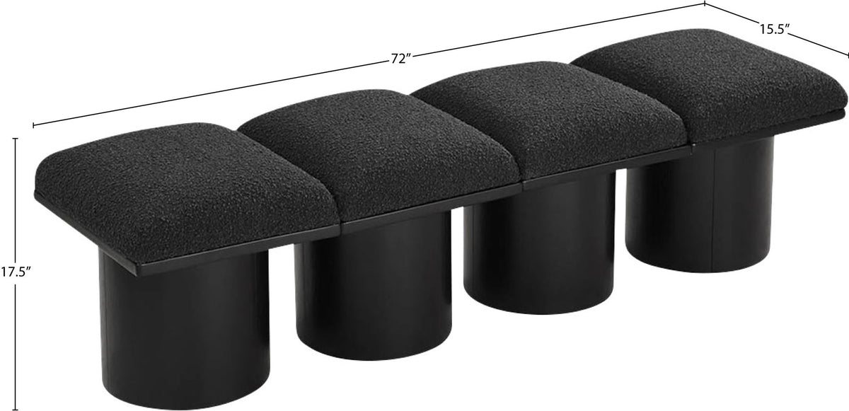 Pavilion - 4 Piece Modular Bench With Black Base