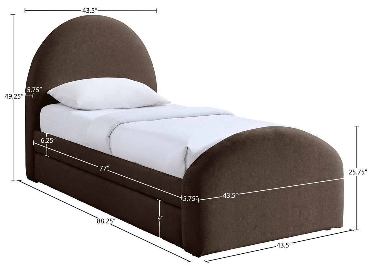 Andaz - Chenille Fabric Upholstered Trundle Bed