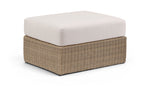 Seacrest - Olefin Water Resistant Fabric And Wicker Outdoor Patio Ottoman/Coffee Table