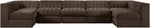 Rummi - Velvet Performance Fabric Upholstered 7 Piece Modular Sectional (With 2 Corner Chairs)