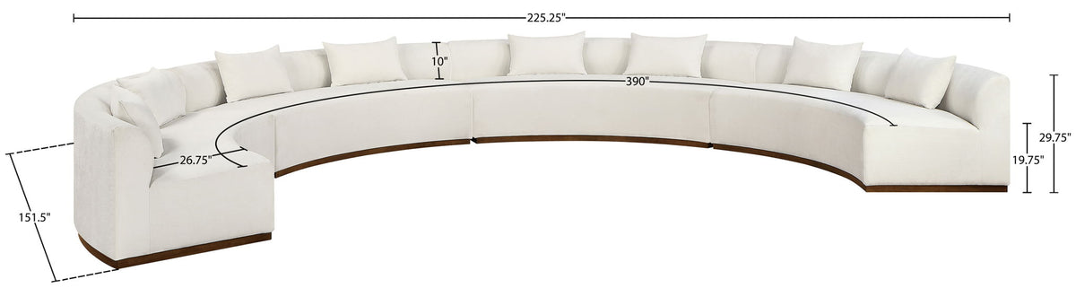 Avanti - Chenille Fabric Upholstered 4 Piece Modular Sectional