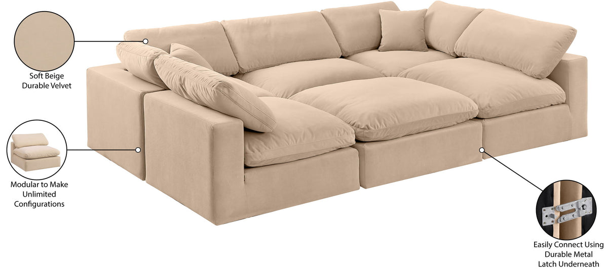 Comfy - 6 Piece Velvet Sectional