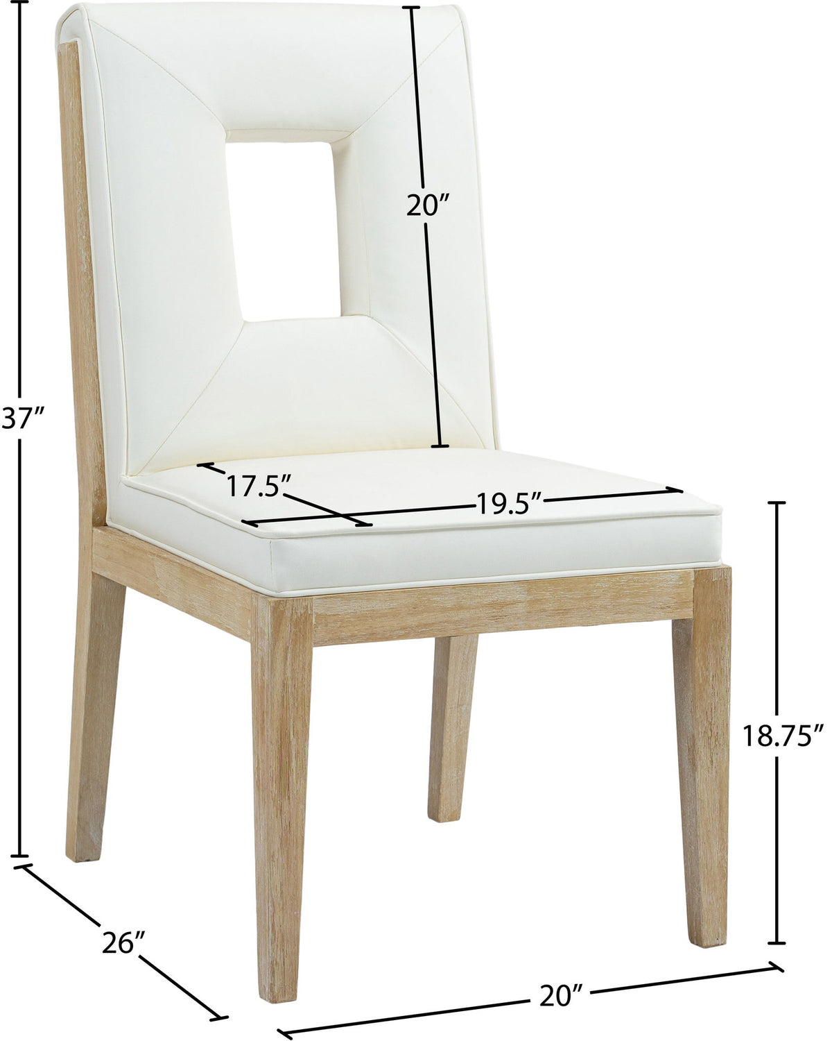 Gwendolyn - Faux Leather Dining Side Chair With Natural Frame (Set of 2)